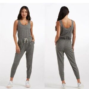 Vuori Lux Harem Grey Sleeveless Jumpsuit Womens size L - NWOT